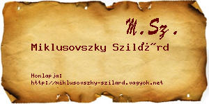 Miklusovszky Szilárd névjegykártya